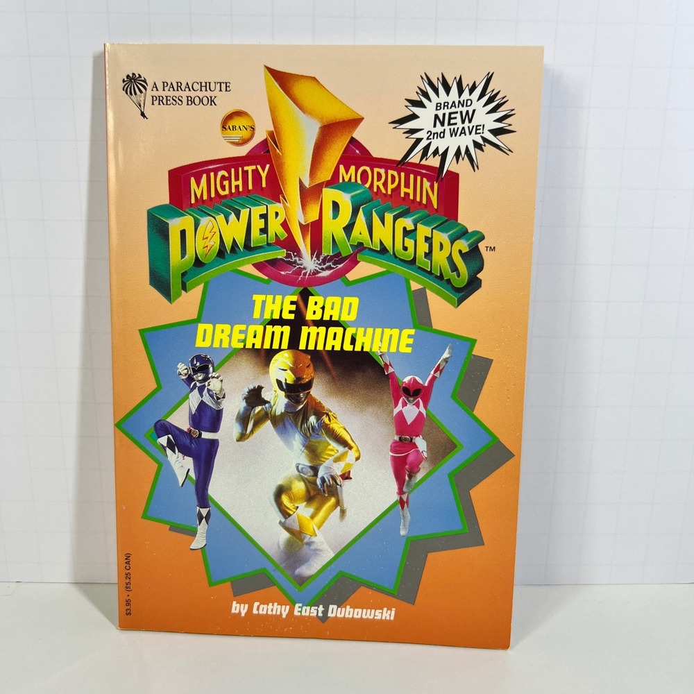 Vintage 1994 Mighty Morphin Power Rangers The Bad Dream Machine Paperback Book